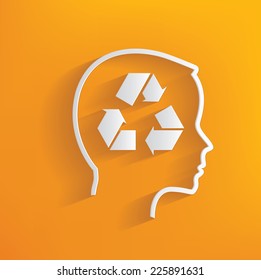 Recycle concept on yellow background,clean vector