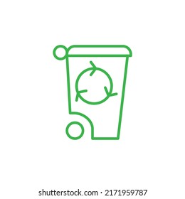 Container-bearbeitbares Strichsymbol recyceln, Smart-Strich-Symbol