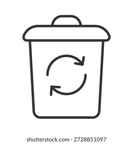 Icono de contenedor de reciclaje en diseño de línea. reciclaje, papelera, clasificación de residuos, ecología en el Vector de fondo blanco. Icono de trazo editable de reciclaje