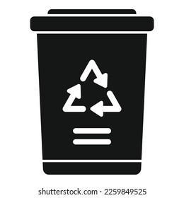 Recycle container icon simple vector. Eco bottle. Biodegradable plastic