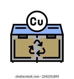 recicle el vector de icono de color de cobre. reciclar el signo del cobre. ilustración de símbolo aislado