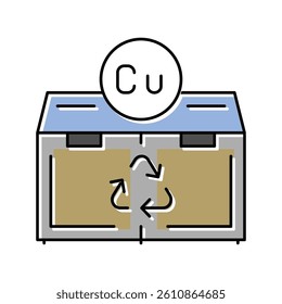 recycle copper color icon vector. recycle copper sign. isolated symbol illustration