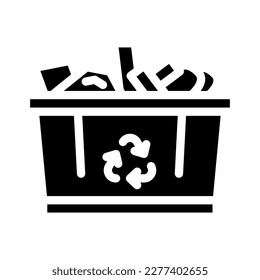 recicle el vector de icono de glifo de cobre. reciclar el signo del cobre. ilustración de símbolo aislado