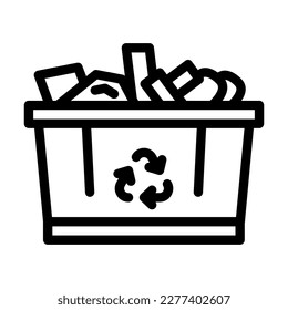 recycle copper line icon vector. recycle copper sign. isolated contour symbol black illustration