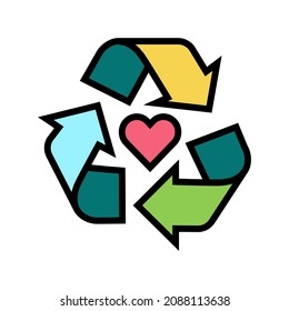 recycle cosmetic color icon vector. recycle cosmetic sign. isolated symbol illustration