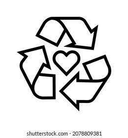 recycle cosmetic line icon vector. recycle cosmetic sign. isolated contour symbol black illustration