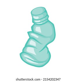 Recycle crushed plastic bottle vector illustration