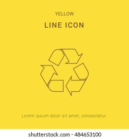 Recycle Cute yellow thin line icon / logo Design