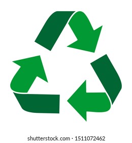 Recycle cycle vector symbol isolated on white background. Recycled sign.