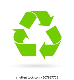 Recycle cycle vector symbol isolated on white background. Recycled sign. Recycled symbol clip art.