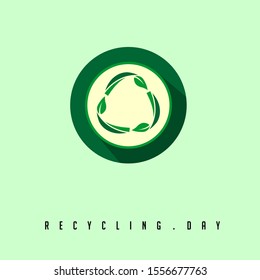 Recycle Day Illustration with Flat Recycle icon logo