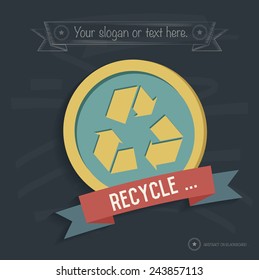 Recycle design on blackboard background, clean vector