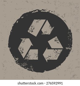 Recycle design on grunge background, grunge vector