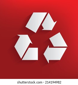 Recycle design on red background,clean vector