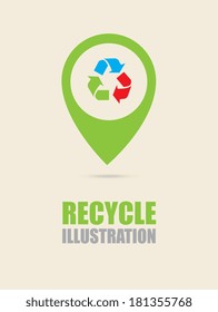 Recycle design over beige background, vector illustration