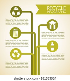 Recycle design over beige background, vector illustration