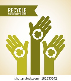 Recycle design over beige background, vector illustration