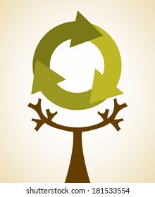 Recycle design over beige background, vector illustration