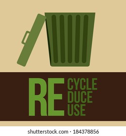 Recycle design over beige background, vector illustration