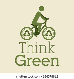 Recycle design over beige background, vector illustration
