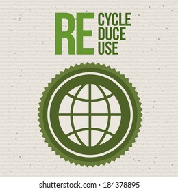Recycle design over beige background, vector illustration