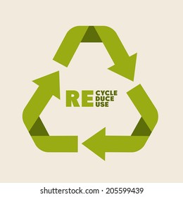 Recycle design over beige background, vector illustration