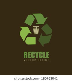 recycle design over  brown background vector illustration 