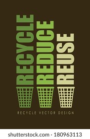 recycle design over  brown background vector illustration 