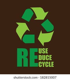 Recycle design over brown background, vector illustration