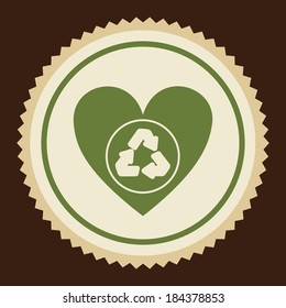 Recycle design over brown background, vector illustration