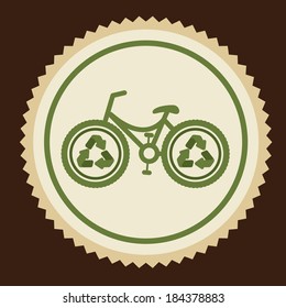 Recycle design over brown background, vector illustration