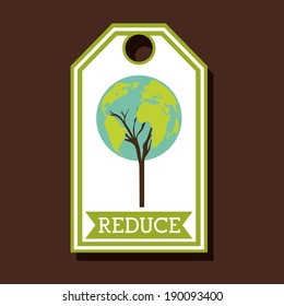 Recycle design over brown background, vector illustration