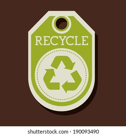 Recycle design over brown background, vector illustration