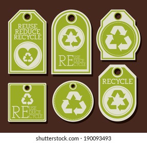 Recycle design over brown background, vector illustration