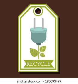 Recycle design over brown background, vector illustration