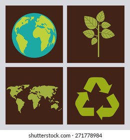 Recycle design over brown background, vector illustration 