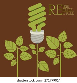 Recycle design over brown background, vector illustration 