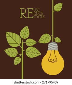 Recycle design over brown background, vector illustration 