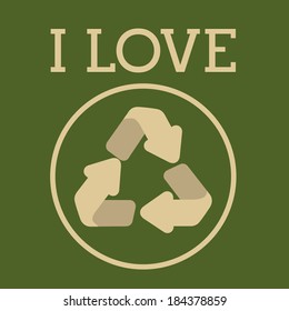 Recycle design over green background, vector illustration
