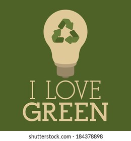 Recycle design over green background, vector illustration