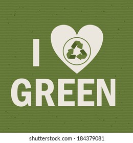 Recycle design over green background, vector illustration