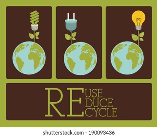 Recycle design over green background, vector illustration