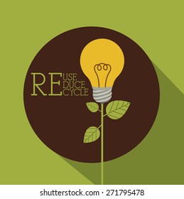 Recycle design over green background, vector illustration 