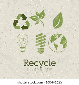 recycle design over pattern background vector illustration