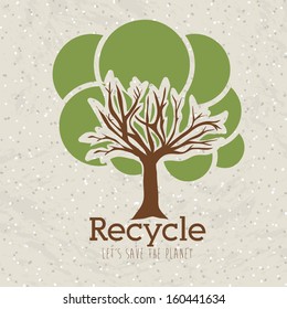 recycle design over pattern background vector illustration