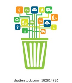 Recycle design over white background, vector illustration