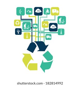 Recycle design over white background, vector illustration