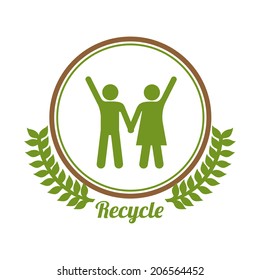 Recycle design over white background, vector illustration