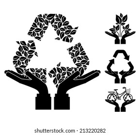 Recycle design over white background, vector illustration