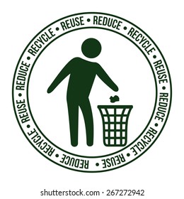 Recycle design over white background ,vector illustration.